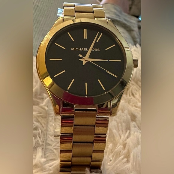 Michael Kors Unisex Slim Runway Ion-Plated Stainless Steel Bracelet Watch 44mm